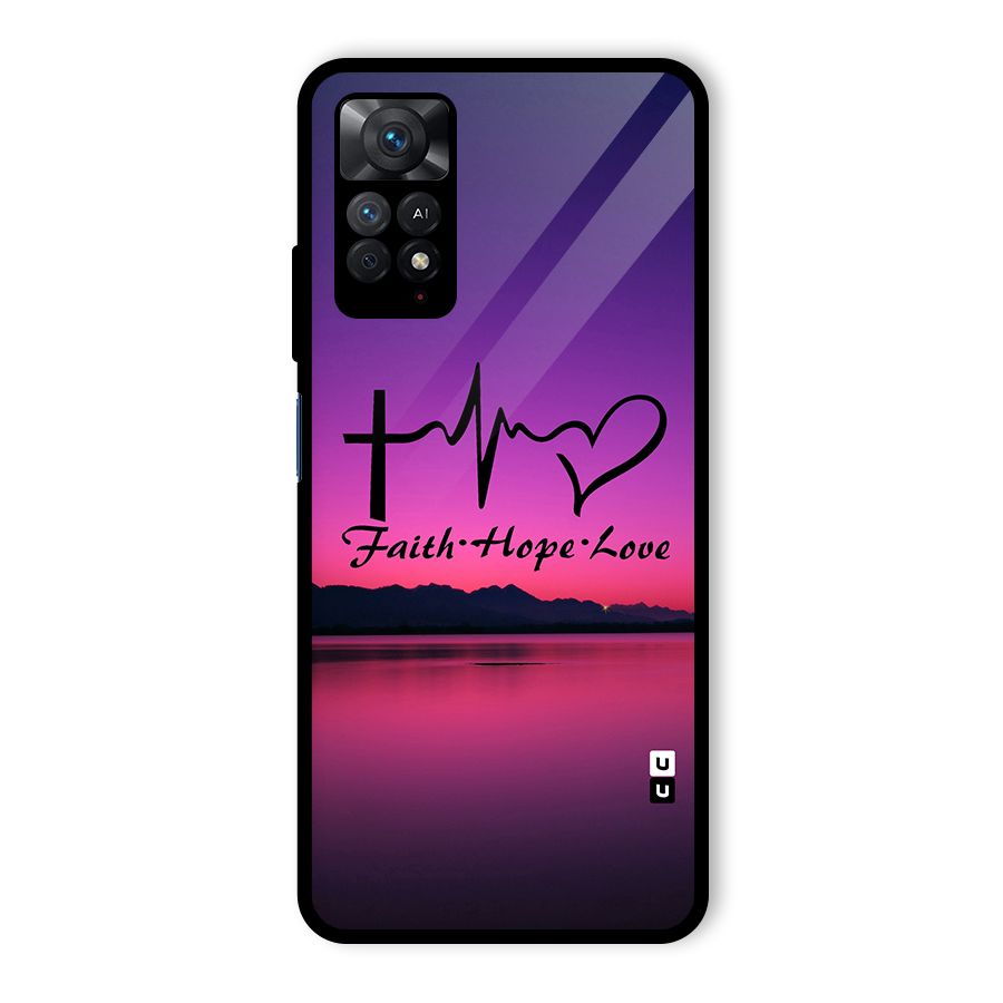 Faith Hope Love Evening Sky Glass Back Case for Redmi Note 11 Pro