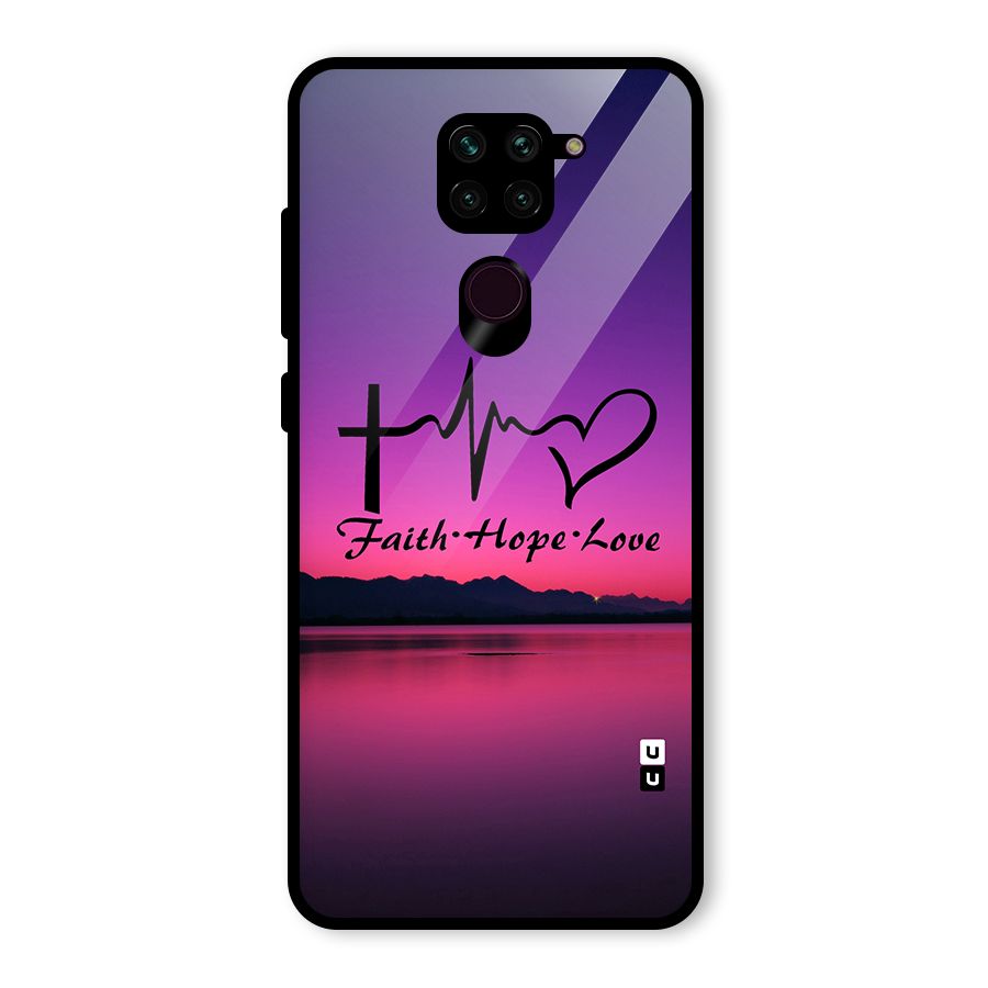 Faith Hope Love Evening Sky Glass Back Case for Redmi Note 9