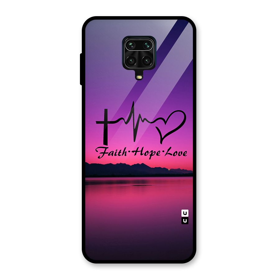 Faith Hope Love Evening Sky Glass Back Case for Redmi Note 9 Pro Max