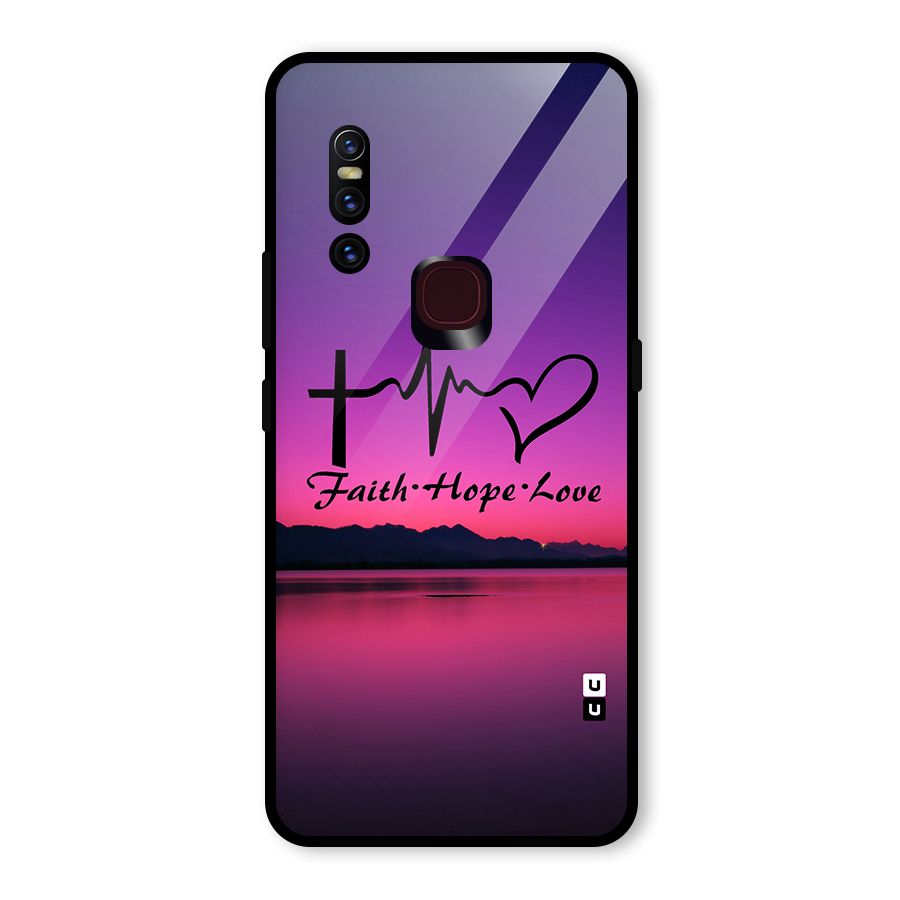 Faith Hope Love Evening Sky Glass Back Case for Vivo V15