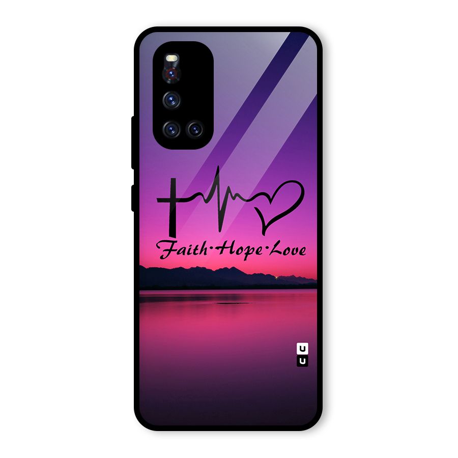 Faith Hope Love Evening Sky Glass Back Case for Vivo V19