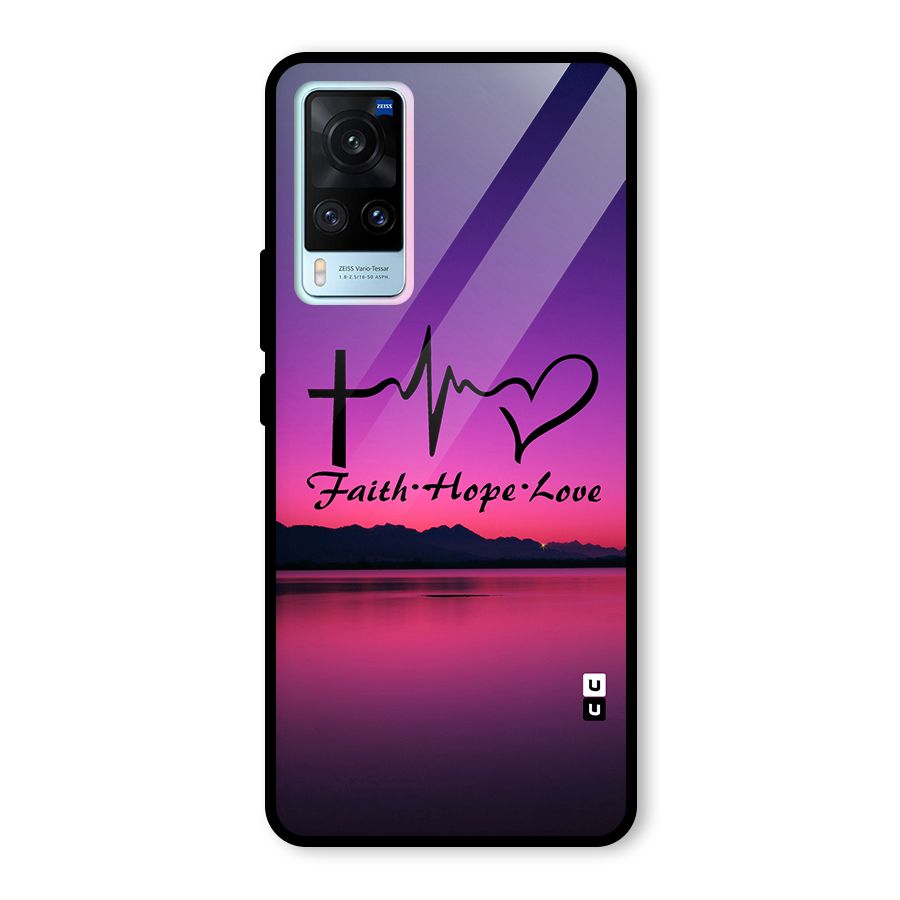 Faith Hope Love Evening Sky Glass Back Case for Vivo X60