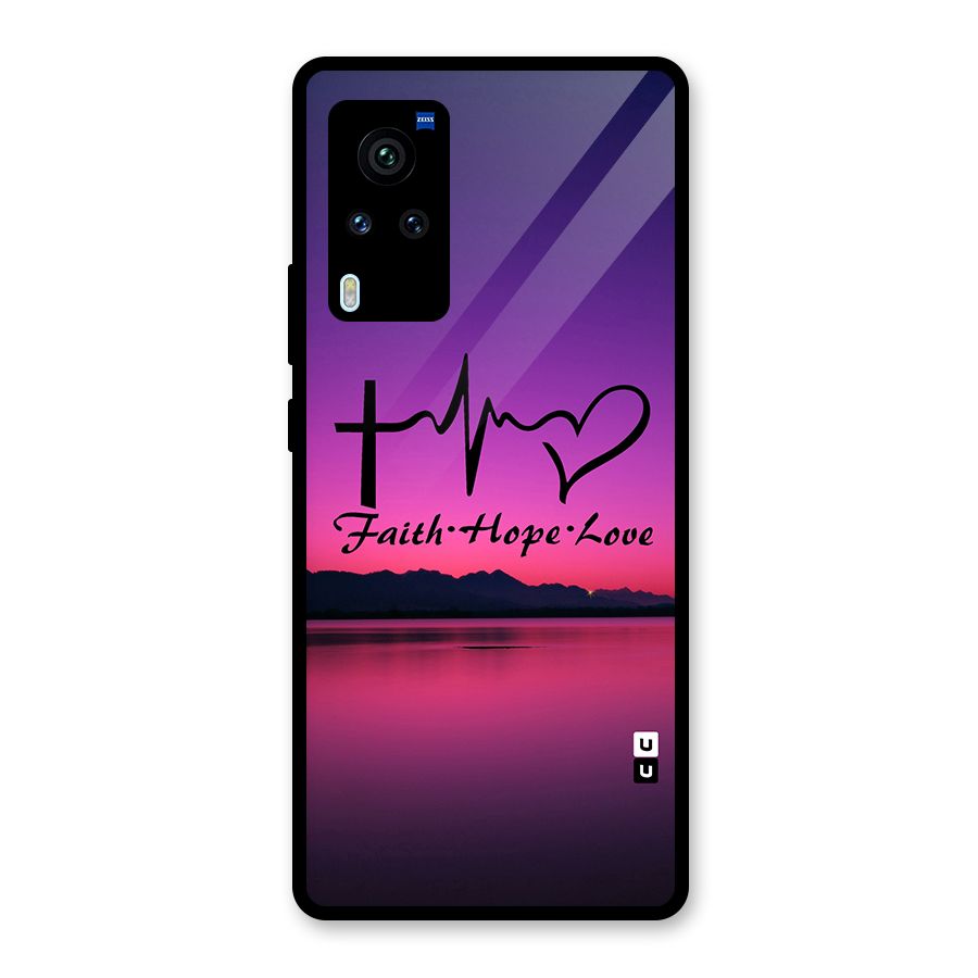 Faith Hope Love Evening Sky Glass Back Case for Vivo X60 Pro