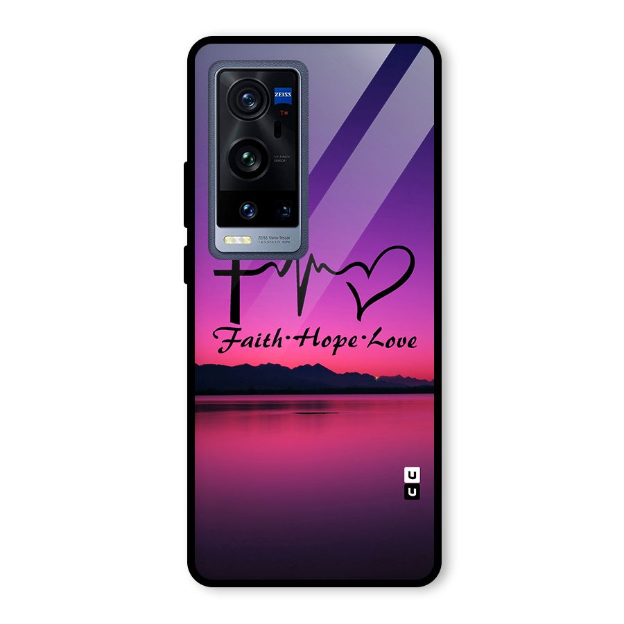 Faith Hope Love Evening Sky Glass Back Case for Vivo X60 Pro Plus
