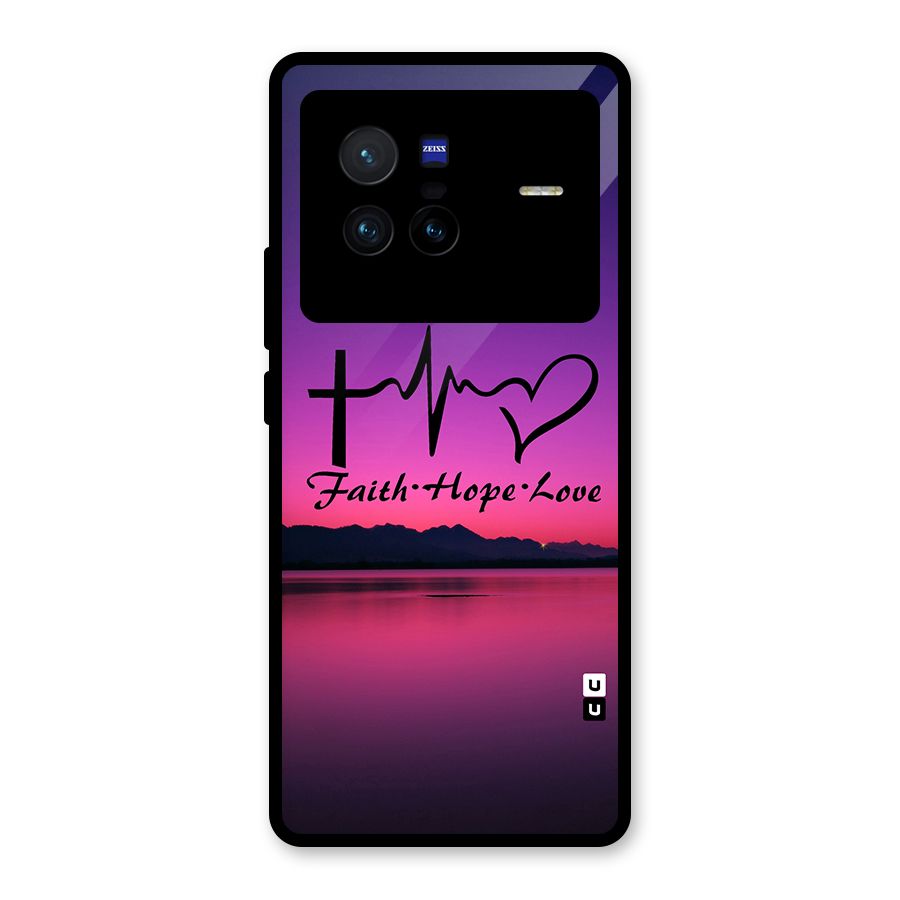 Faith Hope Love Evening Sky Glass Back Case for Vivo X80