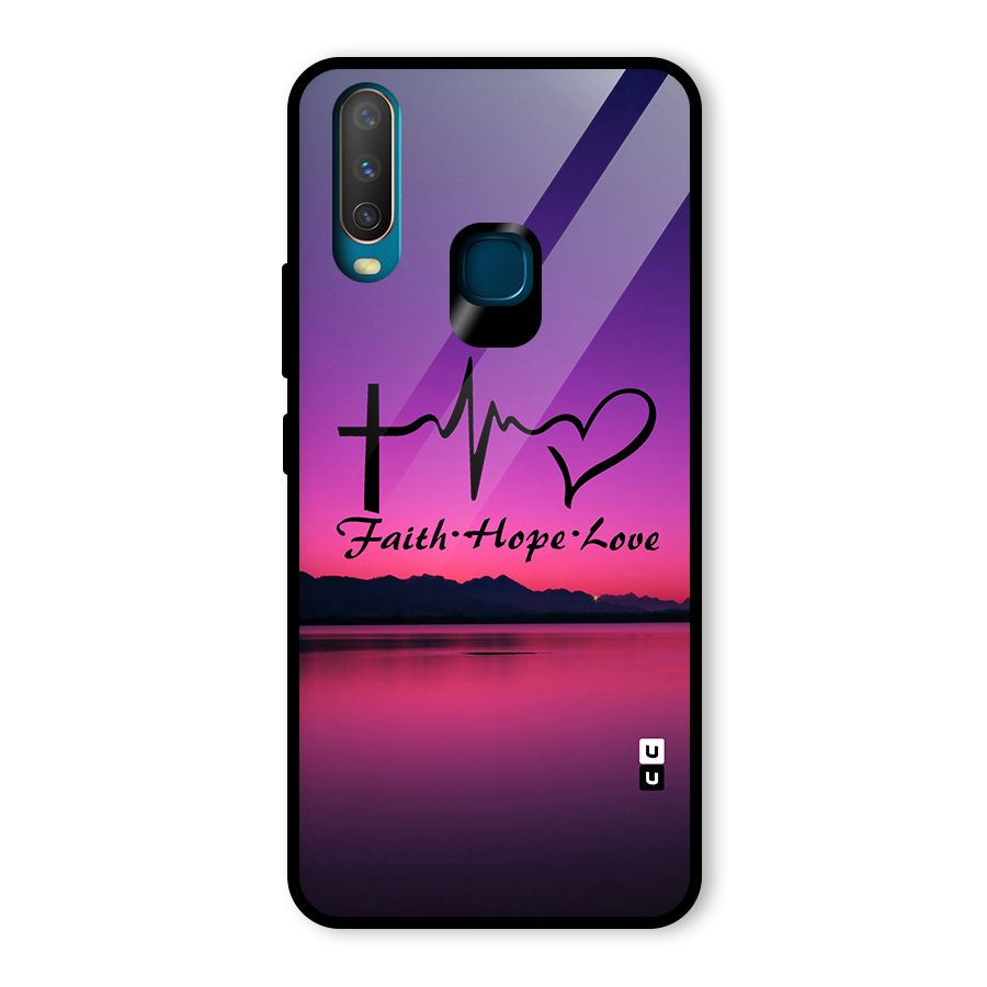 Faith Hope Love Evening Sky Glass Back Case for Vivo Y17