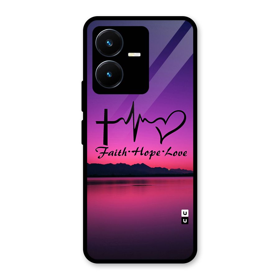 Faith Hope Love Evening Sky Glass Back Case for Vivo Y22