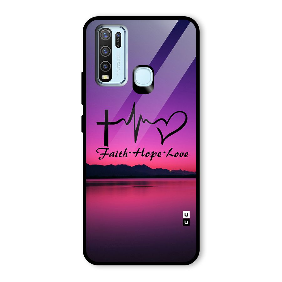 Faith Hope Love Evening Sky Glass Back Case for Vivo Y30
