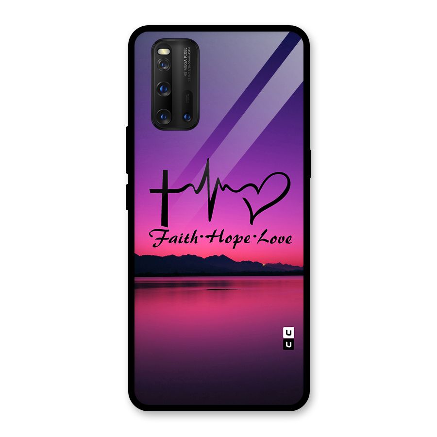 Faith Hope Love Evening Sky Glass Back Case for Vivo iQOO 3
