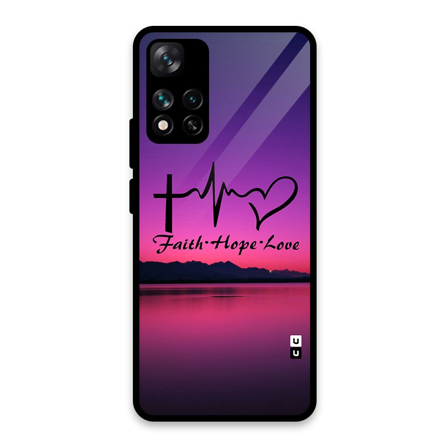 Faith Hope Love Evening Sky Glass Back Case for Xiaomi 11i 5G