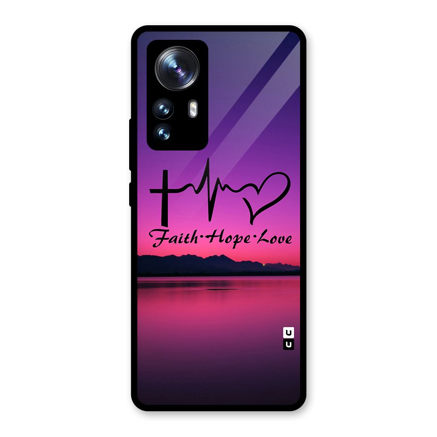 Faith Hope Love Evening Sky Glass Back Case for Xiaomi 12 Pro