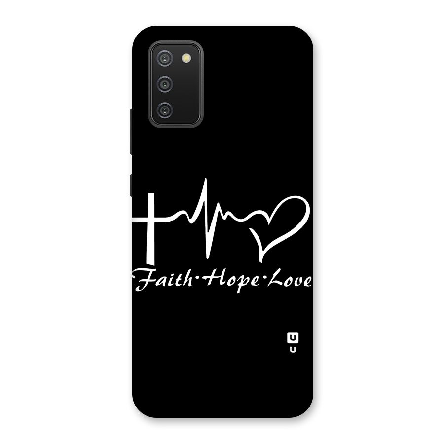 Faith Hope Love Heart Sign Back Case for Galaxy F02s