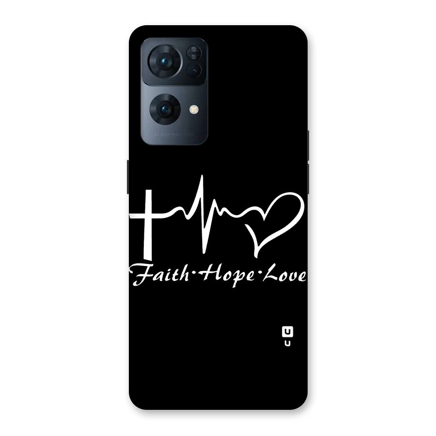 Faith Hope Love Heart Sign Back Case for Oppo Reno7 Pro 5G