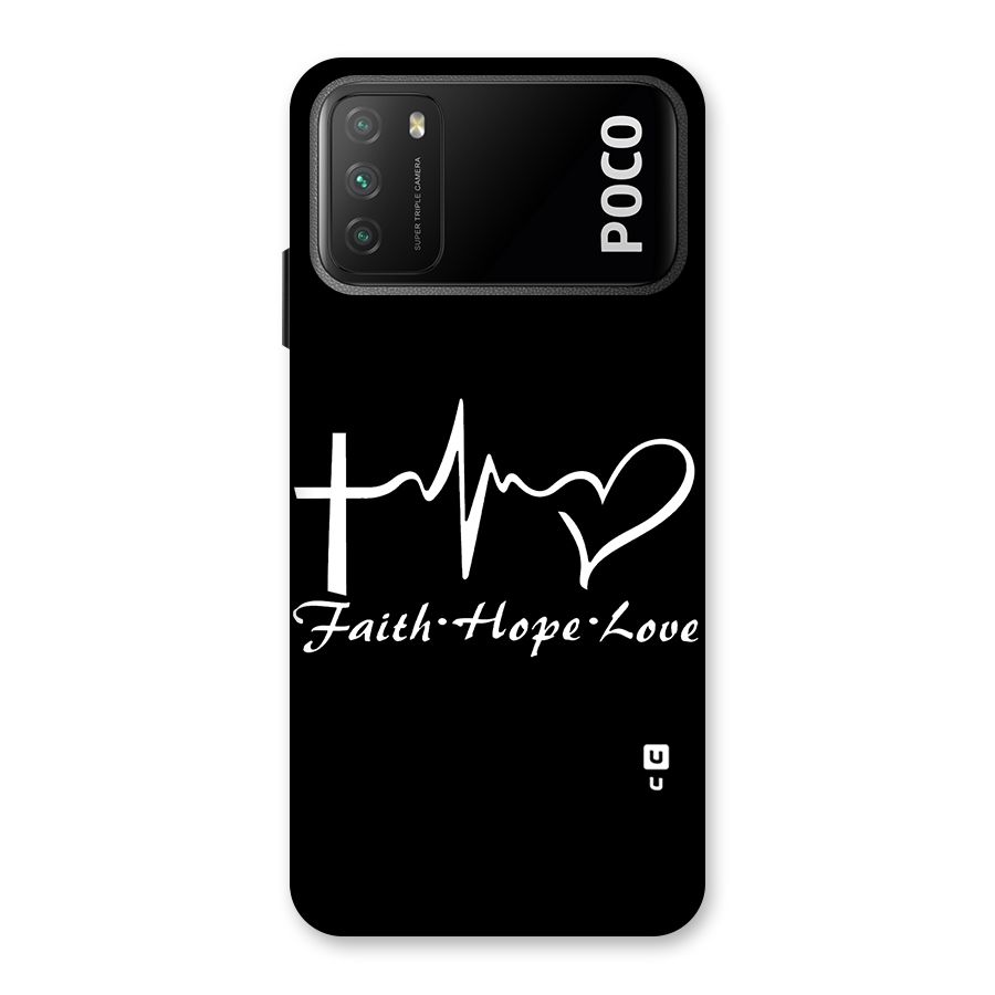 Faith Hope Love Heart Sign Back Case for Poco M3