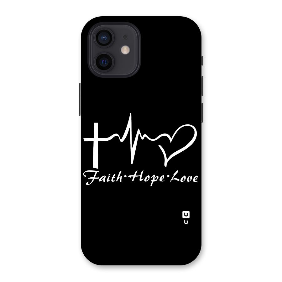 Faith Hope Love Heart Sign Back Case for iPhone 12