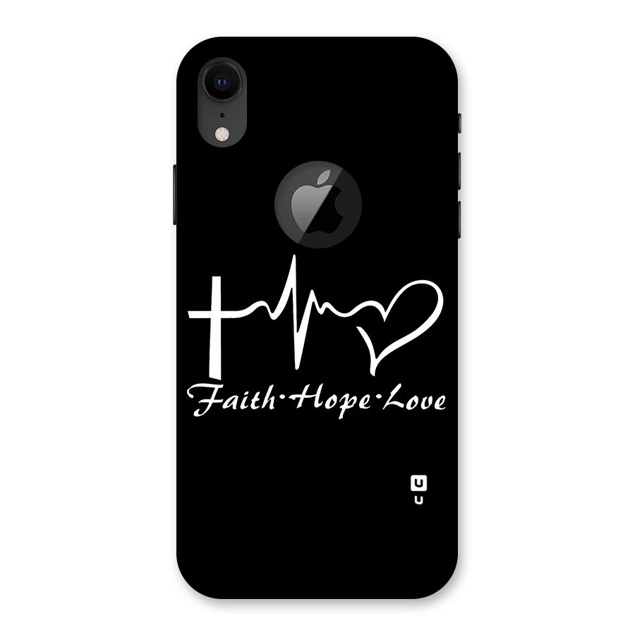 Faith Hope Love Heart Sign Back Case for iPhone XR Logo Cut
