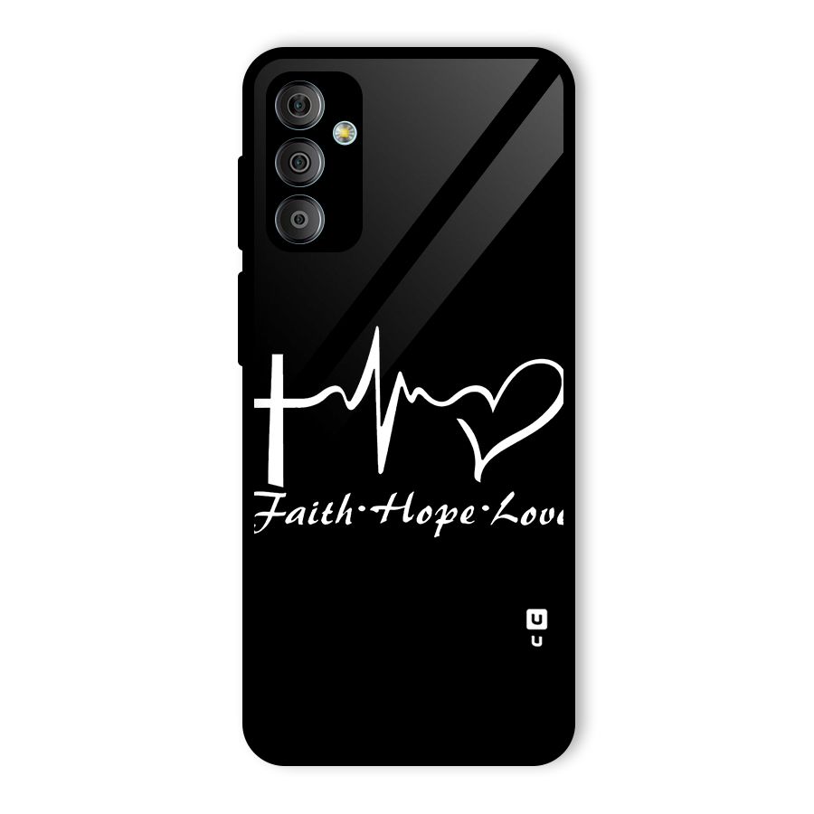 Faith Hope Love Heart Sign Glass Back Case for Galaxy F23