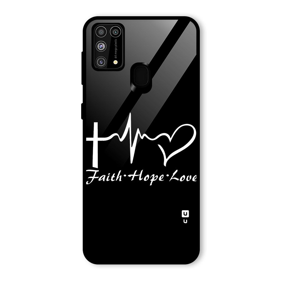 Faith Hope Love Heart Sign Glass Back Case for Galaxy F41