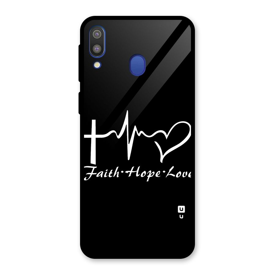 Faith Hope Love Heart Sign Glass Back Case for Galaxy M20