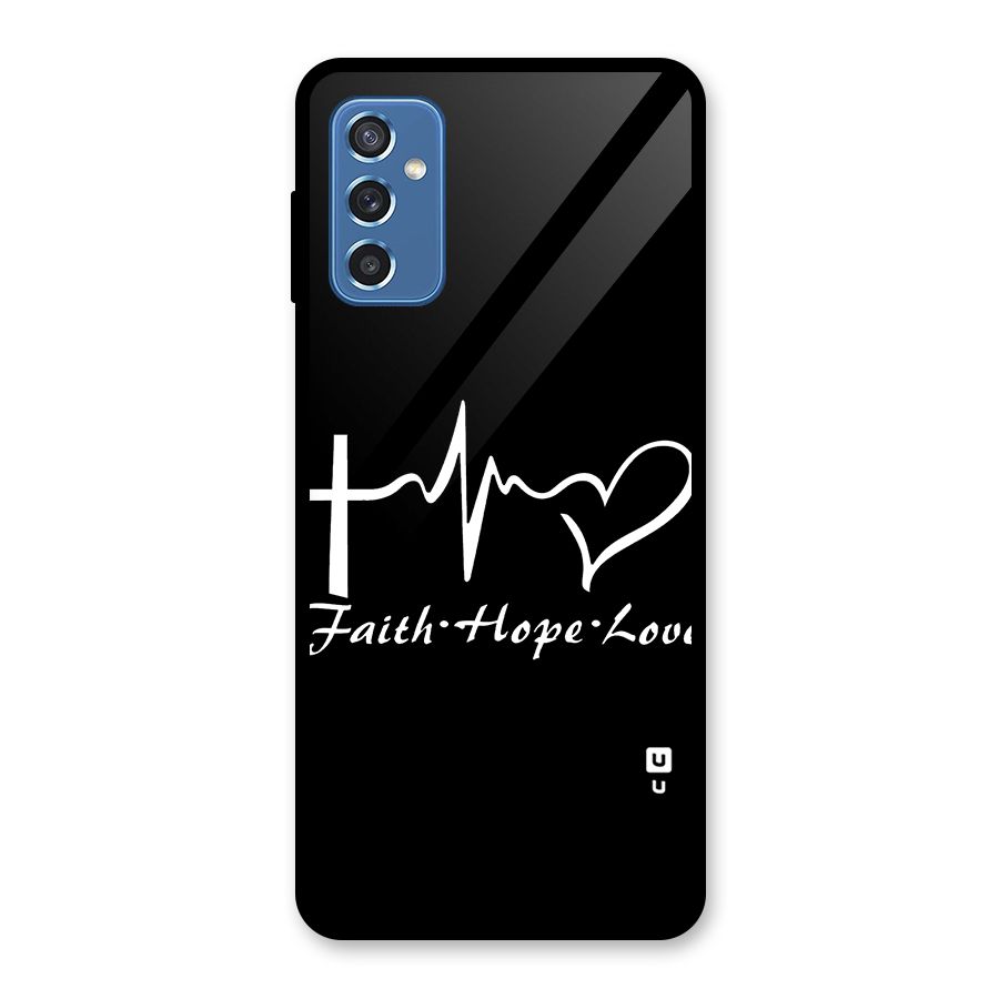 Faith Hope Love Heart Sign Glass Back Case for Galaxy M52 5G