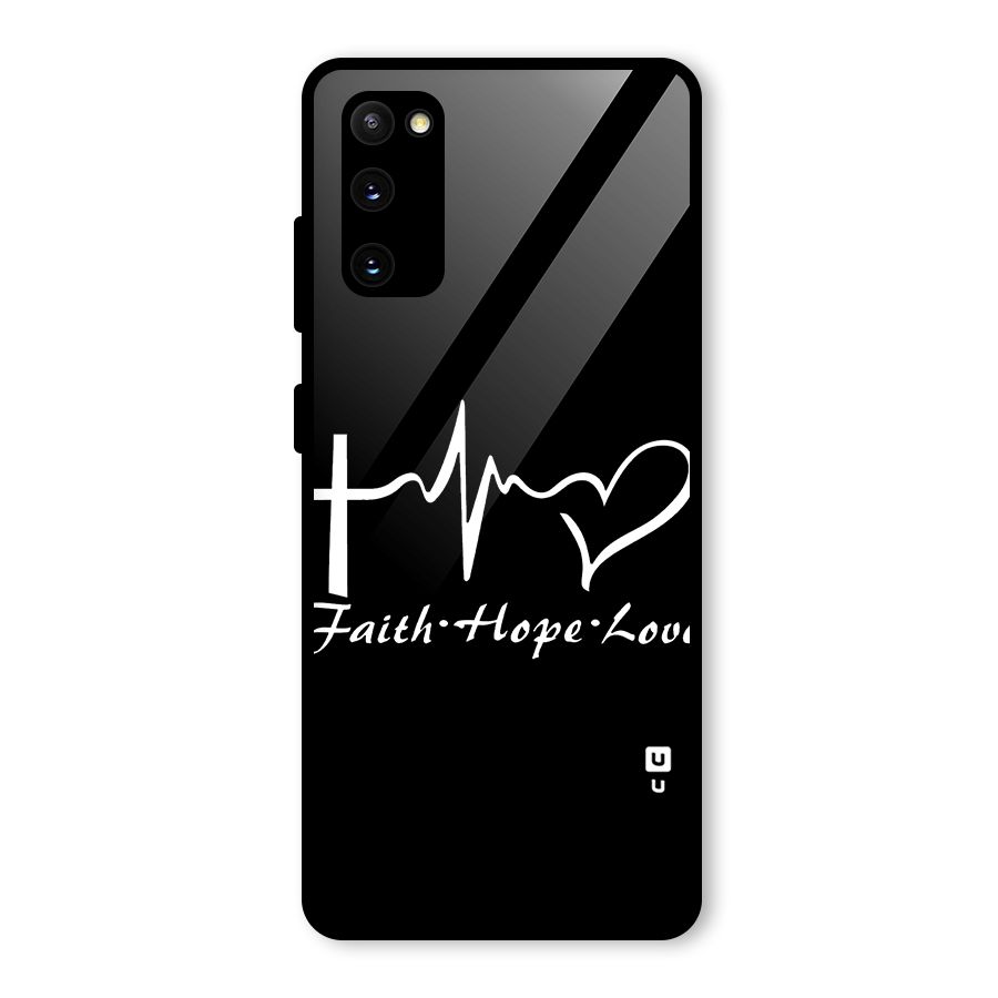 Faith Hope Love Heart Sign Glass Back Case for Galaxy S20 FE 5G