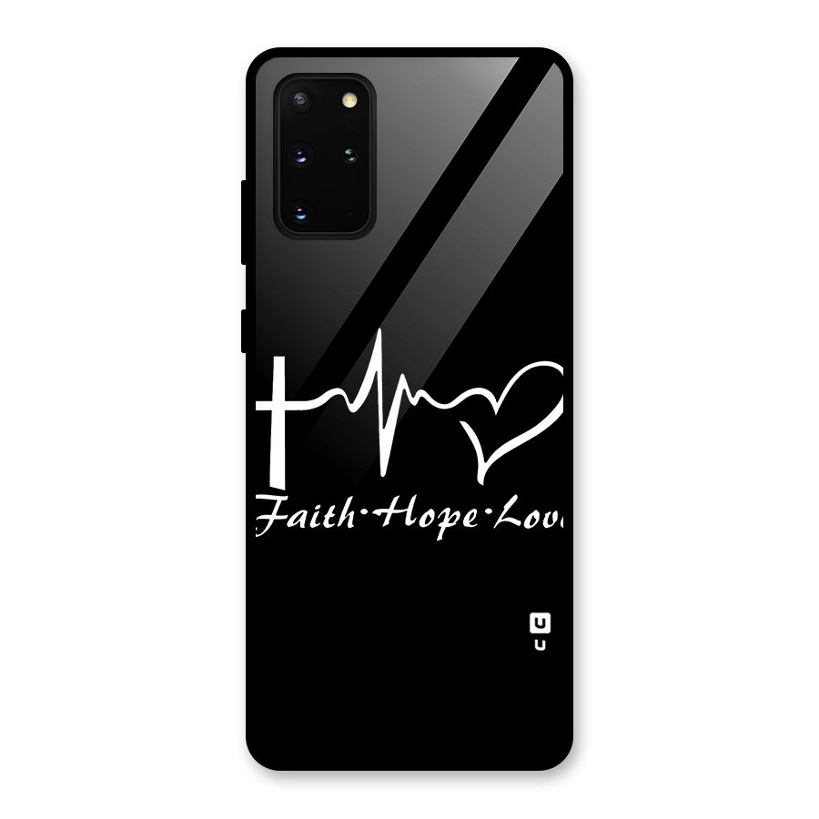 Faith Hope Love Heart Sign Glass Back Case for Galaxy S20 Plus