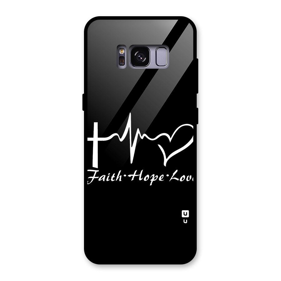 Faith Hope Love Heart Sign Glass Back Case for Galaxy S8