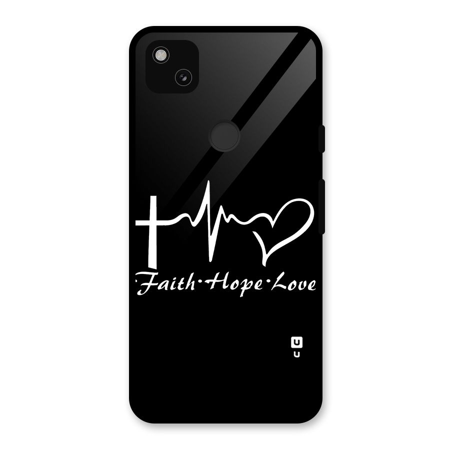 Faith Hope Love Heart Sign Glass Back Case for Google Pixel 4a