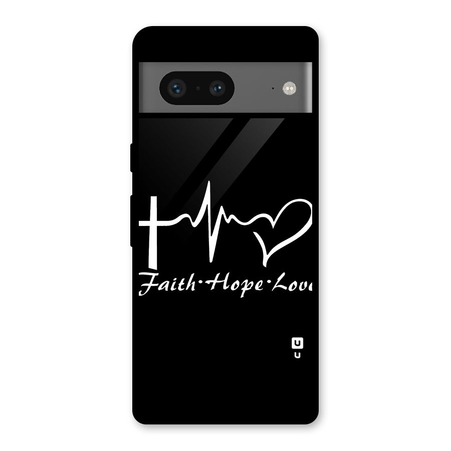 Faith Hope Love Heart Sign Glass Back Case for Google Pixel 7
