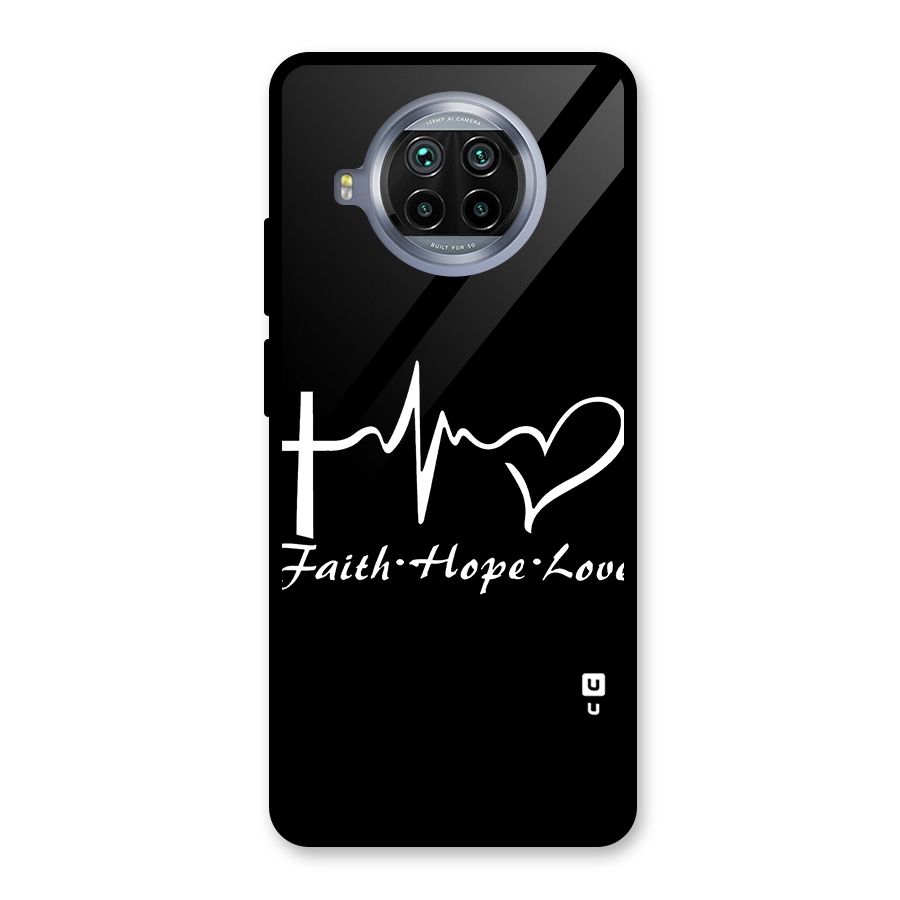 Faith Hope Love Heart Sign Glass Back Case for Mi 10i