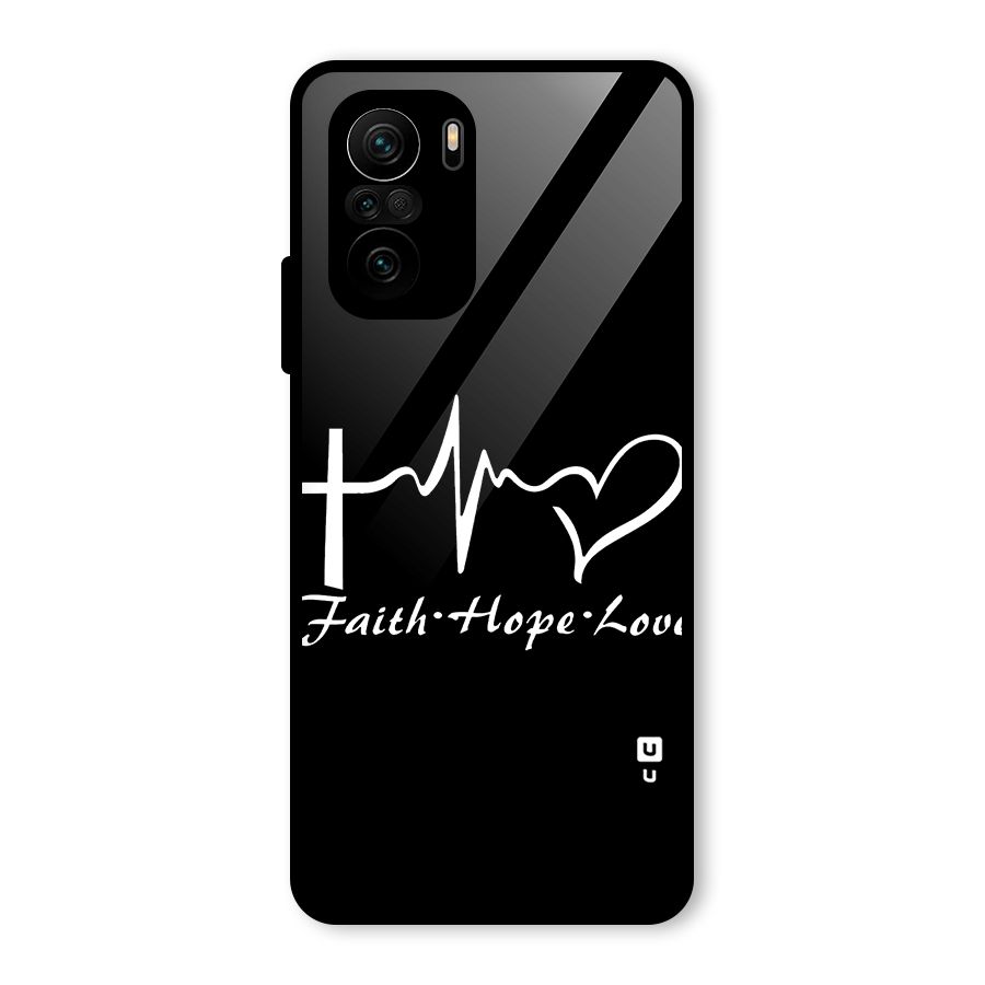 Faith Hope Love Heart Sign Glass Back Case for Mi 11X Pro