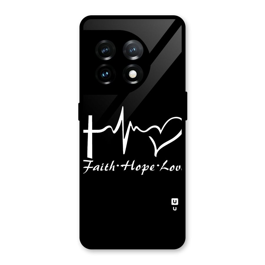 Faith Hope Love Heart Sign Glass Back Case for OnePlus 11