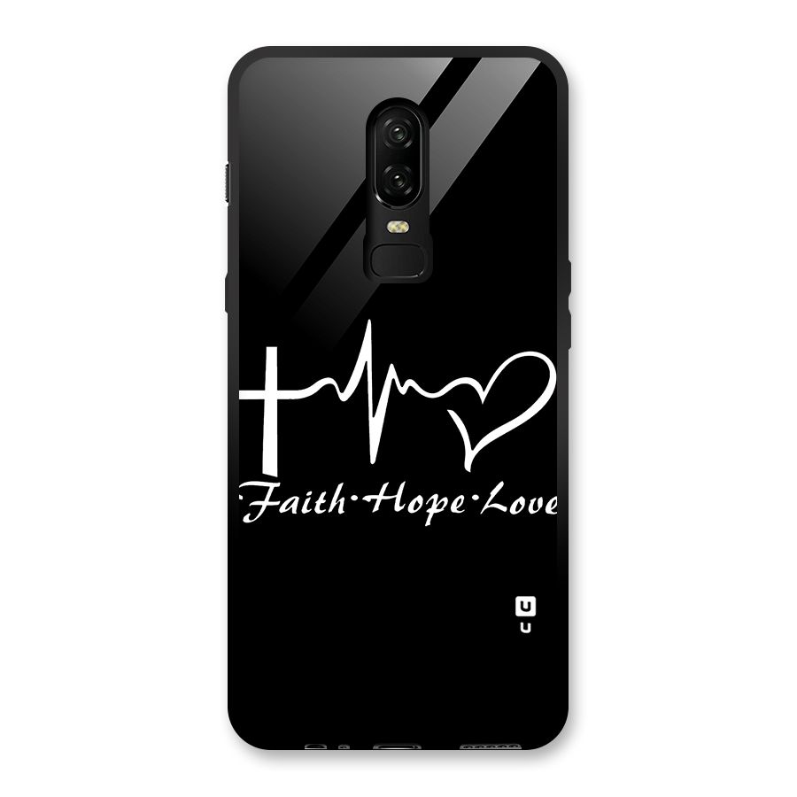 Faith Hope Love Heart Sign Glass Back Case for OnePlus 6