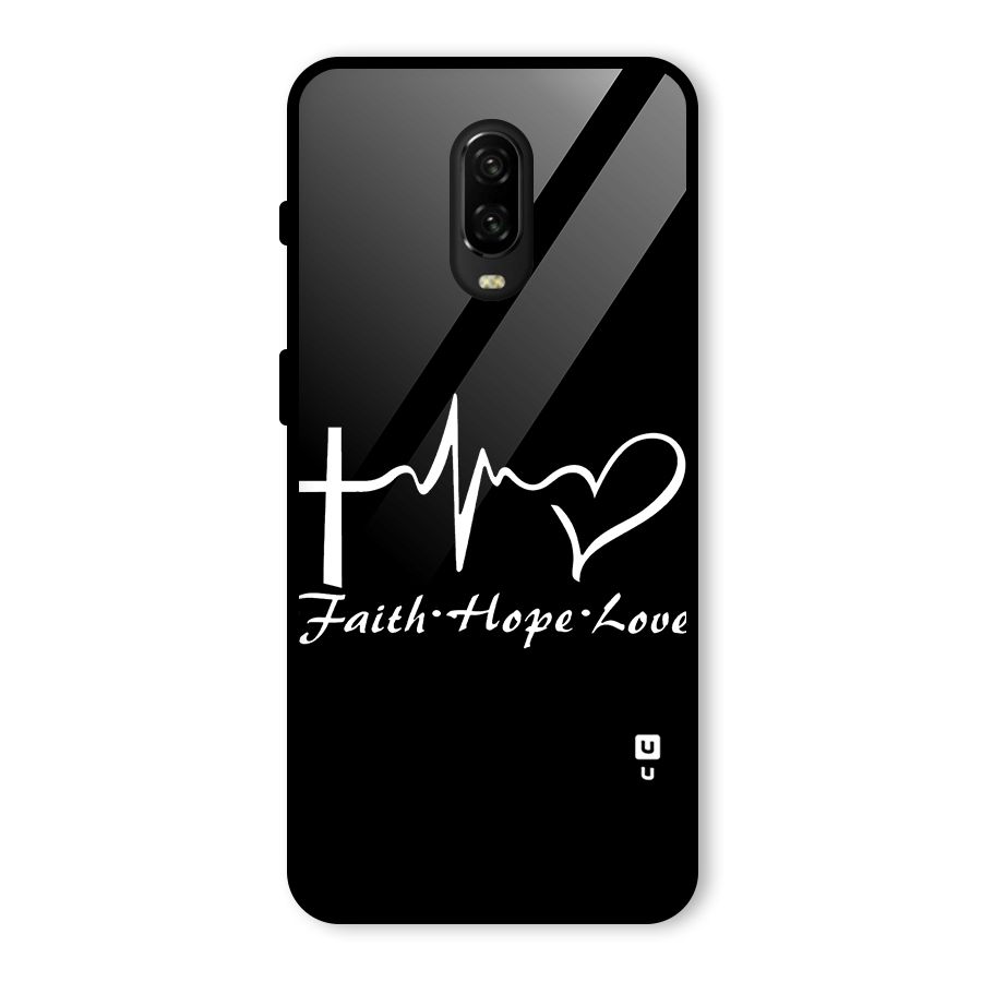 Faith Hope Love Heart Sign Glass Back Case for OnePlus 6T