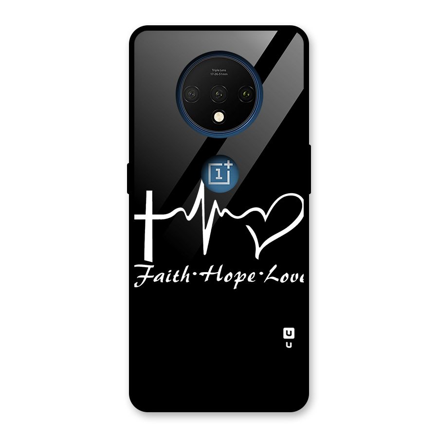 Faith Hope Love Heart Sign Glass Back Case for OnePlus 7T