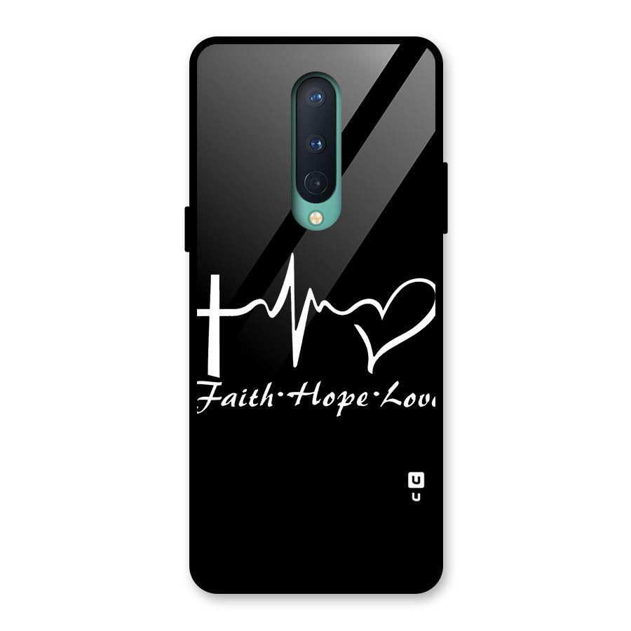 Faith Hope Love Heart Sign Glass Back Case for OnePlus 8