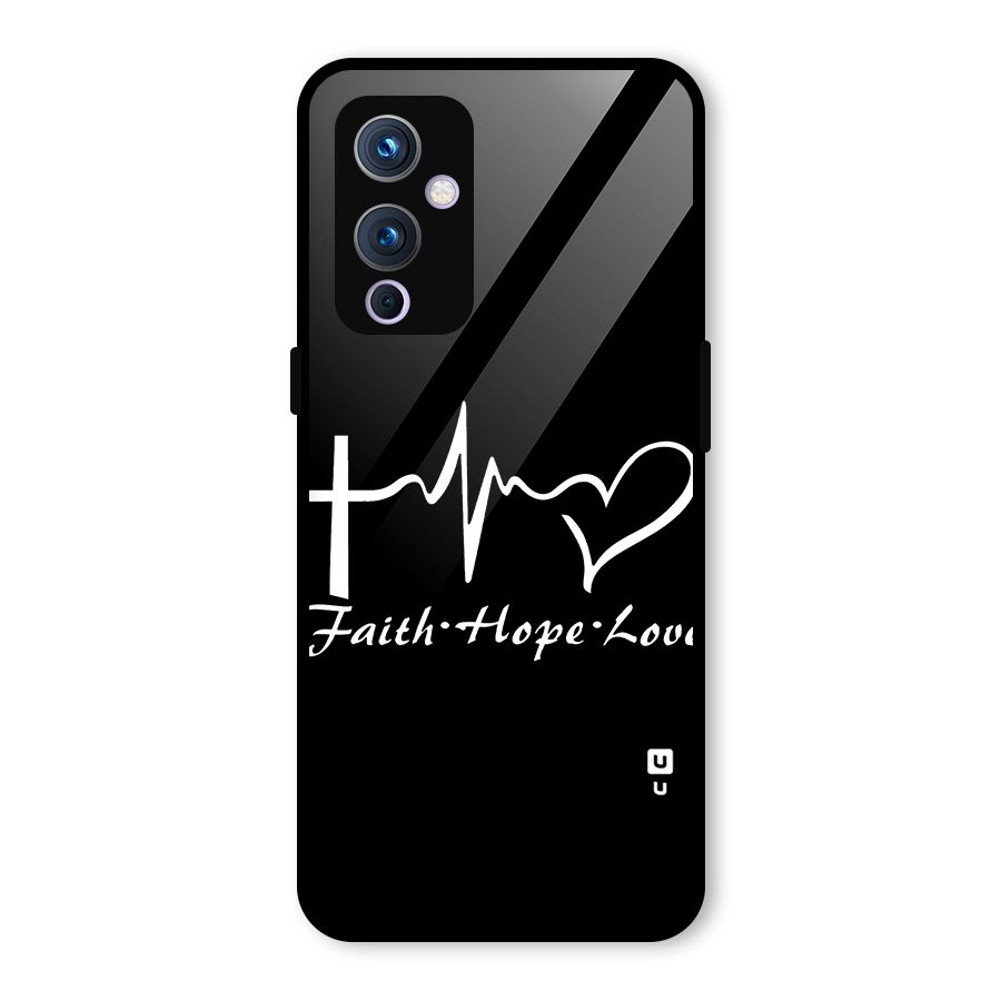 Faith Hope Love Heart Sign Glass Back Case for OnePlus 9