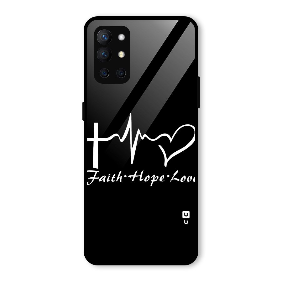 Faith Hope Love Heart Sign Glass Back Case for OnePlus 9R
