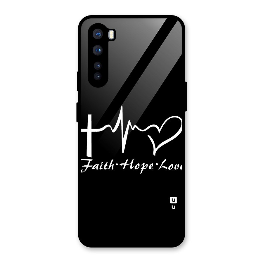 Faith Hope Love Heart Sign Glass Back Case for OnePlus Nord