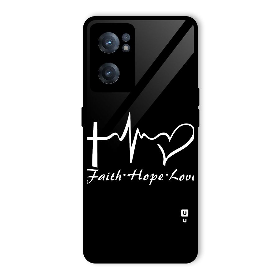 Faith Hope Love Heart Sign Glass Back Case for OnePlus Nord CE 2 5G
