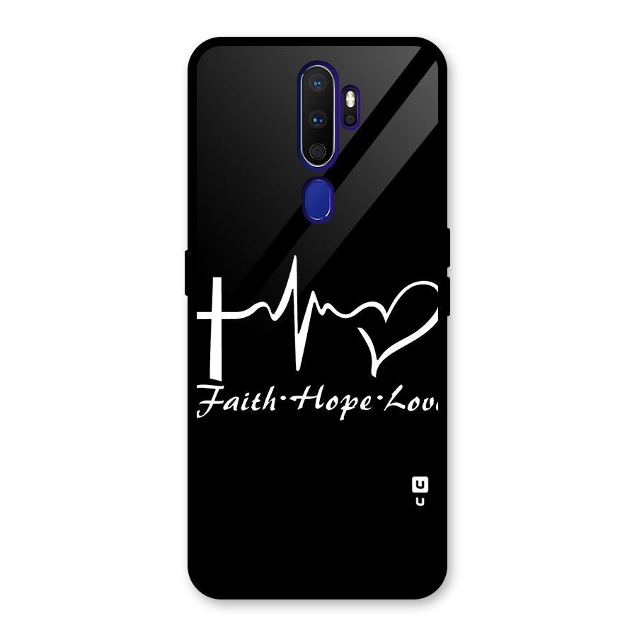Faith Hope Love Heart Sign Glass Back Case for Oppo A9 (2020)