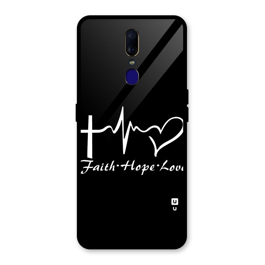 Faith Hope Love Heart Sign Glass Back Case for Oppo F11