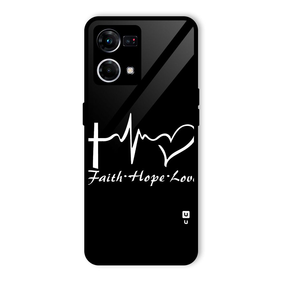 Faith Hope Love Heart Sign Glass Back Case for Oppo F21s Pro 4G