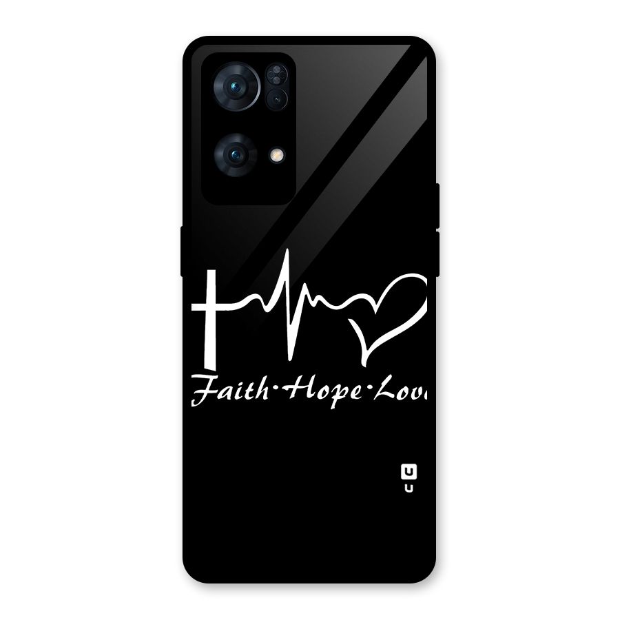 Faith Hope Love Heart Sign Glass Back Case for Oppo Reno7 Pro 5G