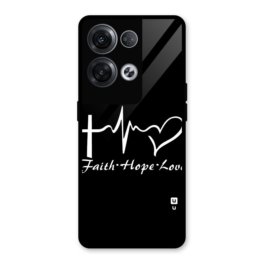 Faith Hope Love Heart Sign Glass Back Case for Oppo Reno8 Pro 5G