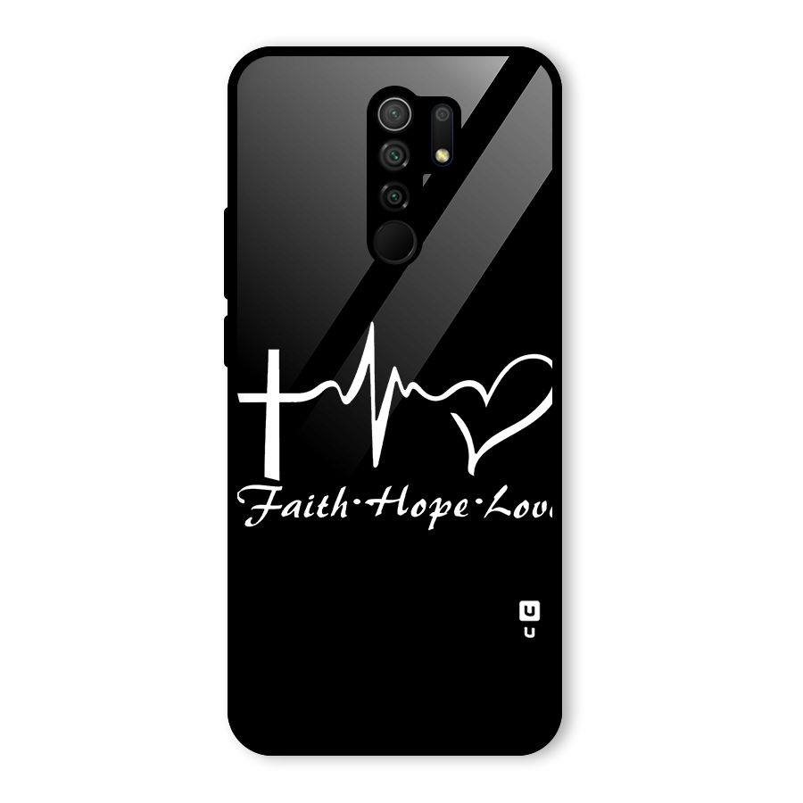 Faith Hope Love Heart Sign Glass Back Case for Poco M2