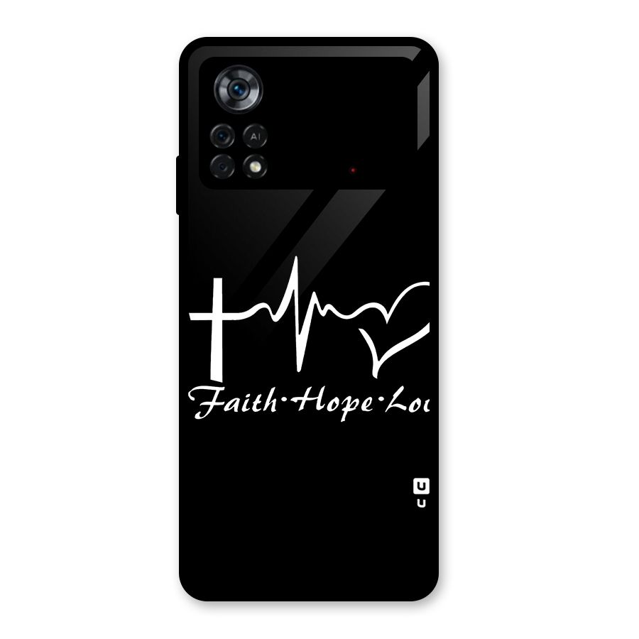 Faith Hope Love Heart Sign Glass Back Case for Poco X4 Pro 5G