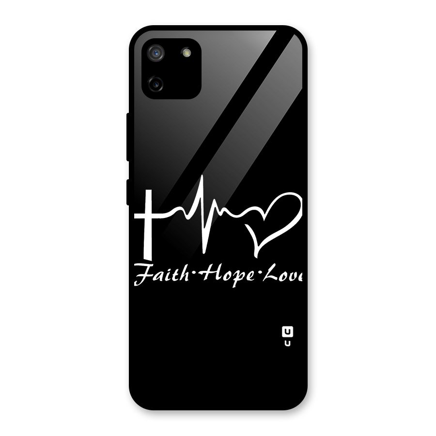 Faith Hope Love Heart Sign Glass Back Case for Realme C11