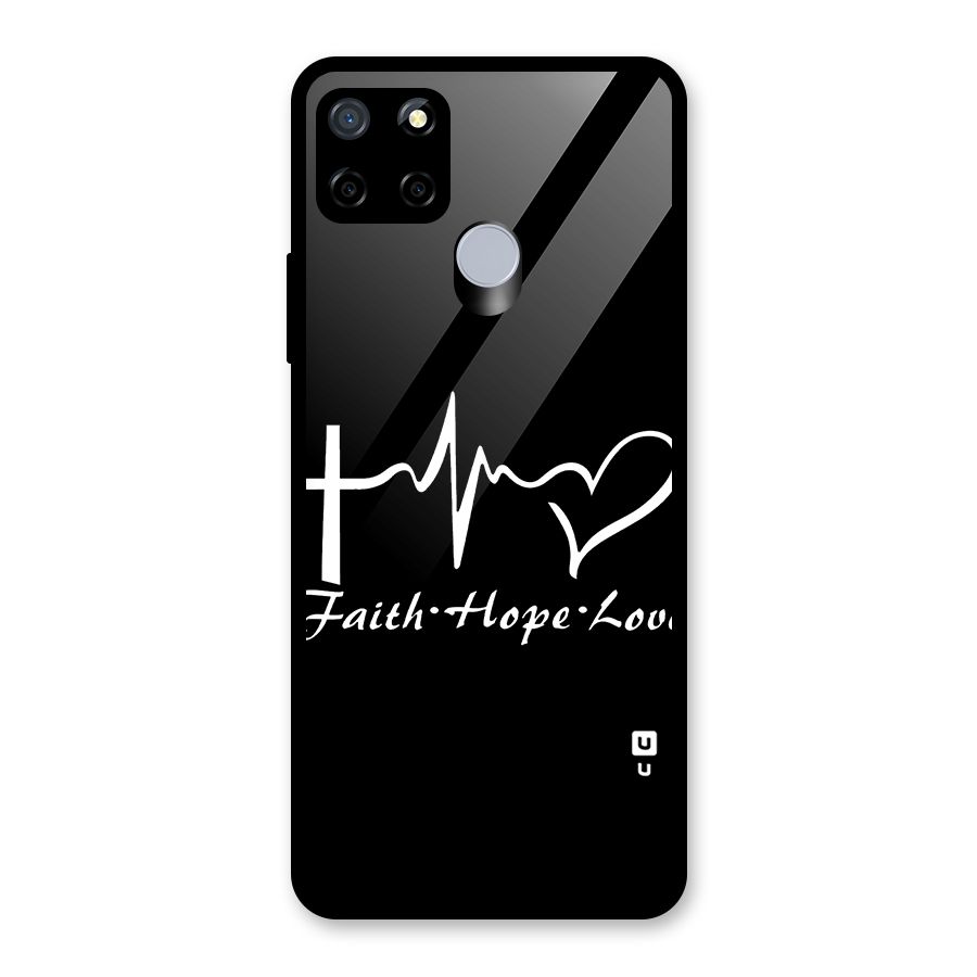 Faith Hope Love Heart Sign Glass Back Case for Realme C15