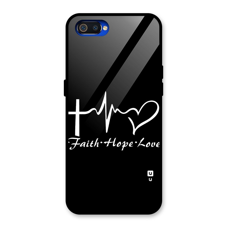 Faith Hope Love Heart Sign Glass Back Case for Realme C2